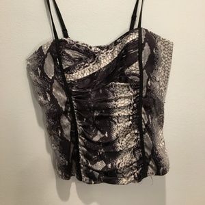 bebe Snake Print Bustier Top